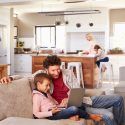 Family in a Home with a Backup Generator